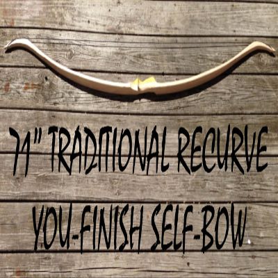 35lb 71" You-Finish Traditional Hickory Recurve! Hunting Bow! Custom Wood Archery!