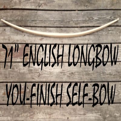 55lb You-Finish Traditional English Longbow! Hunting Bow! Custom Hickory Wood Archery!