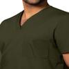 Adar Universal Unisex Scrubs - V-Neck Tunic Scrub Top - 601 - Olive - 4X view 3