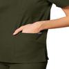 Adar Universal Unisex Scrubs - V-Neck Tunic Scrub Top - 601 - Olive - 4X view 4