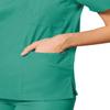 Adar Uniforms, Universal Unisex Scrubs - V-Neck Tunic Scrub Top - 601 - Surgical Green - L view 4