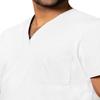 Adar Universal Unisex Scrubs - V-Neck Tunic Scrub Top - 601 - White - 3X view 3