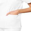 Adar Universal Unisex Scrubs - V-Neck Tunic Scrub Top - 601 - White - 3X view 4