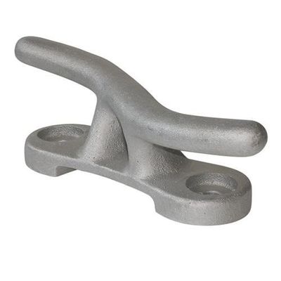 JIF Marine 12-Inch Aluminum S-Cleat Lightweight Boat Cleat with 6.15" Mounting Hole Spacing, Non-Slip Line Security for Docking and Mooring