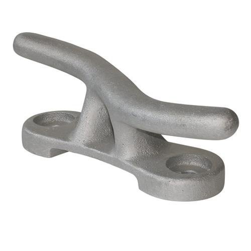 JIF Marine 12-Inch Aluminum S-Cleat  Lightweight Boat Cleat with 6.15" Mounting Hole Spacing, Non-Slip Line Security for Docking and Mooring