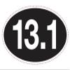13.1 BLACK Oval Sticker (set of 4) view 1