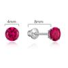 925 Sterling Silver Rhodium Plated 4mm Cubic Zirconia Stud Screwback Baby Girls Earrings view 2