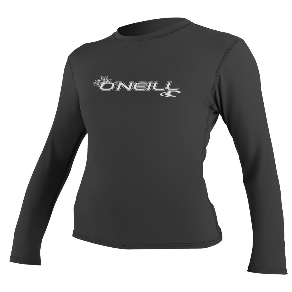 O'NEILL Womens Basic Skins Upf 50+ Long Sleeve Sun Shirt Rash Guards, Black, Large US