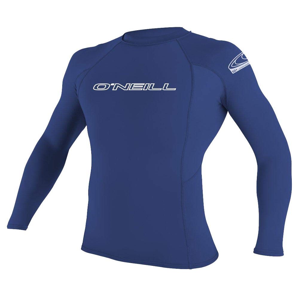 O'Neill Wetsuits Men's Basic Skins 50+ L/S Rash Guard, Pacific, S