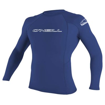 O'Neill Wetsuits Men's Basic Skins 50+ L/S Rash Guard, Pacific, 2XL