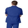 Adar Universal Scrubs for Men - Zippered Short Sleeved Scrub Jacket - 607 - Royal Blue - 3X view 2