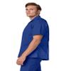 Adar Universal Scrubs for Men - Zippered Short Sleeved Scrub Jacket - 607 - Royal Blue - 3X view 3