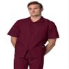 Adar Universal Scrubs for Men - Zippered Short Sleeved Scrub Jacket - 607 - Burgundy - M view 1