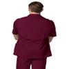 Adar Universal Scrubs for Men - Zippered Short Sleeved Scrub Jacket - 607 - Burgundy - M view 2