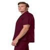 Adar Universal Scrubs for Men - Zippered Short Sleeved Scrub Jacket - 607 - Burgundy - XL view 3