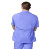 Adar Universal Scrubs for Men - Zippered Short Sleeved Scrub Jacket - 607 - Ceil Blue - 5X view 2