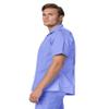 Adar Universal Scrubs for Men - Zippered Short Sleeved Scrub Jacket - 607 - Ceil Blue - 5X view 3