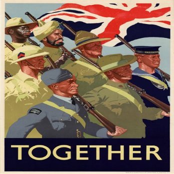 3W5 Vintage WWII British Together Allies United World War 2 Poster WW2 Re-Print - A4 (297 x 210mm) 11.7" x 8.3"