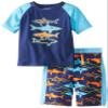 ABSORBA Baby-Boys Infant Shark Swim Set, Navy Print, 24 Months view 1