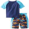 ABSORBA Baby-Boys Infant Shark Swim Set, Navy Print, 24 Months view 2