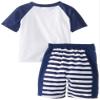 ABSORBA Baby-Boys Infant Sail Boat Swim Set, Navy Stripe, 24 Months view 2