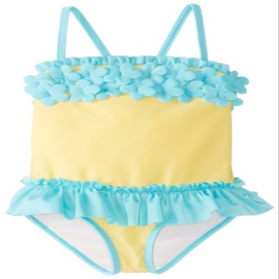 Disney Absorba Baby Girls' Aqua Swim Suit, Yellow, 12 Months
