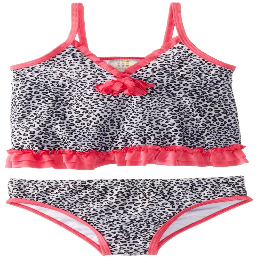 Absorba Baby-Girls Infant Swim Suit, White/Black, 18 Months