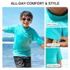 Kanu Surf Big Boys' Fiji UPF 50+ Sun Protective Rashguard, Aqua, X-Small (6) view 3