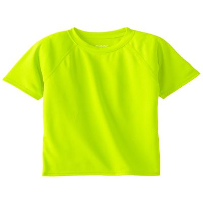 Kanu Surf Boys' Short Sleeve UPF 50+ Rashguard Swim Shirt, Solid Lime, Large (12)