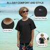 Kanu Surf Boys' Short Sleeve UPF 50+ Rashguard Swim Shirt, Solid Black, X-Small (6) view 3