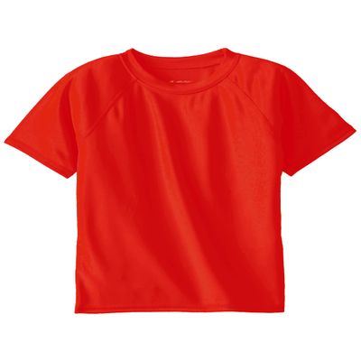 Kanu Surf Boys' Short Sleeve UPF 50+ Rashguard Swim Shirt, Solid Red, 4T