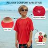 Kanu Surf Boys' Short Sleeve UPF 50+ Rashguard Swim Shirt, Solid Red, 4T view 3