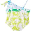 Big Chill Little Girls' Asymmetrical Shoulder One Piece Swimsuit, White, 6x view 2