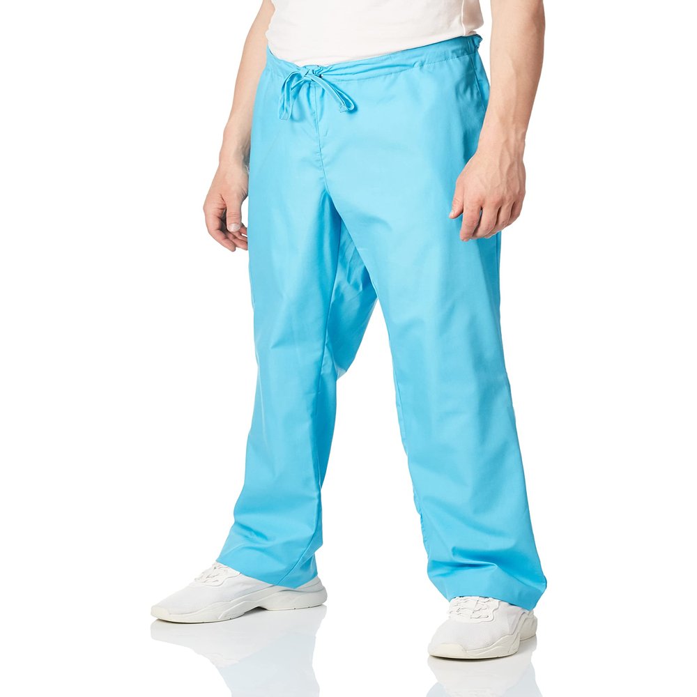 Orange Standard Men's Huntington Unisex Scrub Pants with Drawstring Waist, Electric Blue, Large/Short