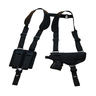 Barsony Nylon Shoulder Holster w/Double Mag Pouch S&W M&P Shield Left