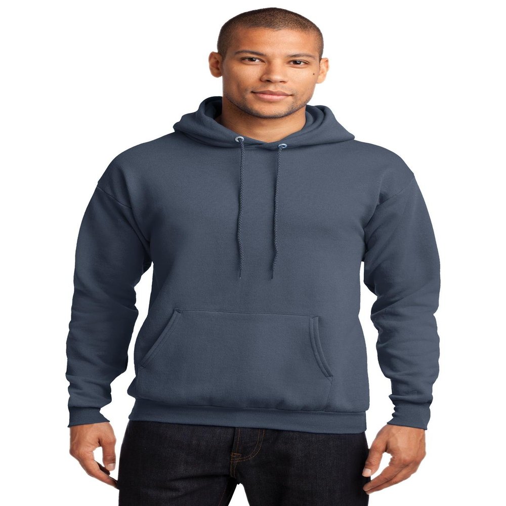Port & Company Men's Comfort Perfect Hooded Long Sleeve Sweatshirt,XX-Large,Steel Blue