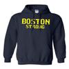 Boston Strong Adult Hoodie Sweatshirt (XX-Large, Navy w/Yellow)