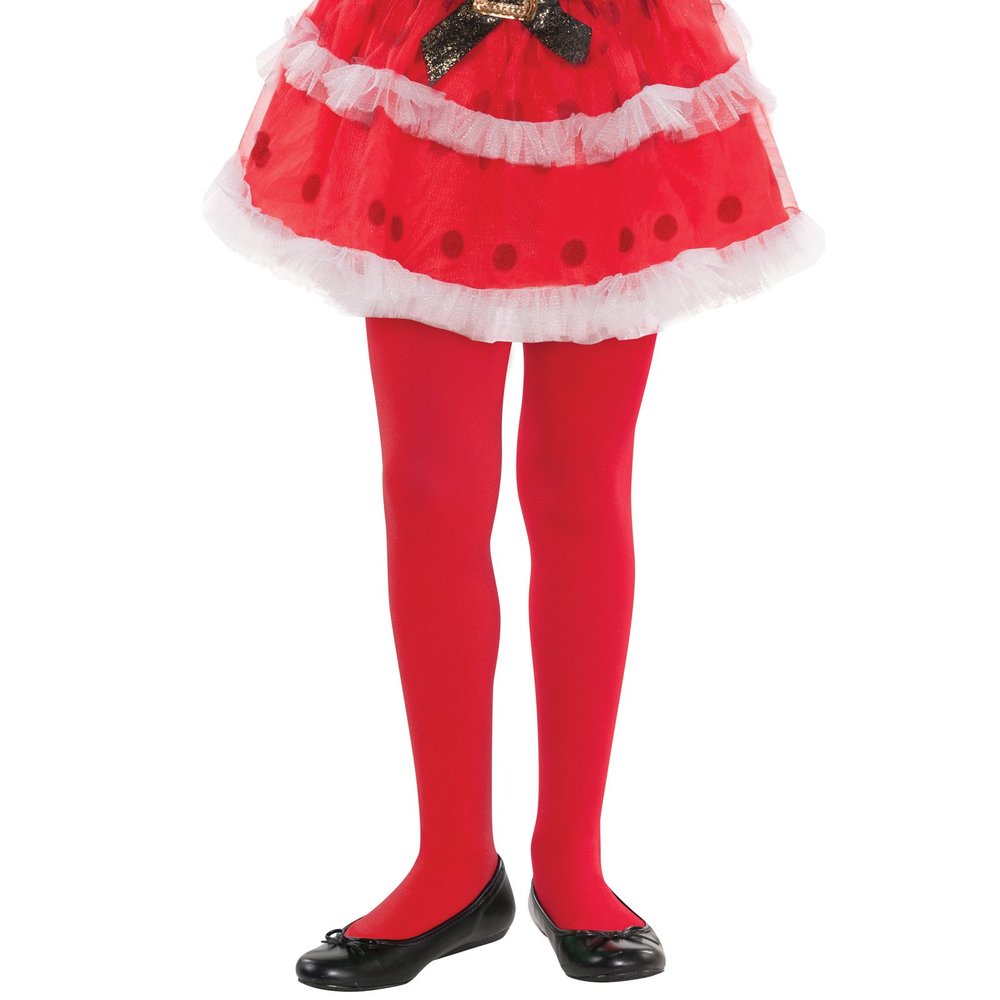 Amscan Fun-Filled Christmas and Holiday Party Red Tights, Red, One Size