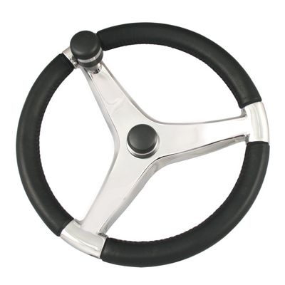 Ongaro Evo Pro 316 Cast Stainless Steel Steering Wheel w/Control Knob - 135" Diameter