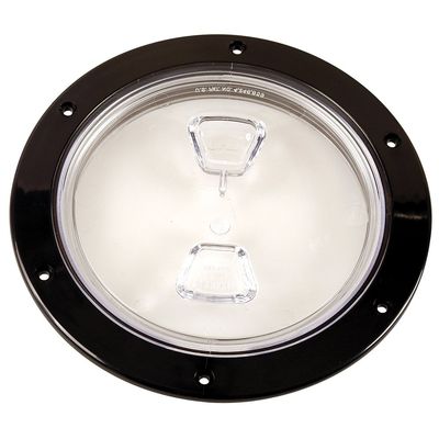 Beckson 6" Clear Center Screw-Out Deck Plate-Black