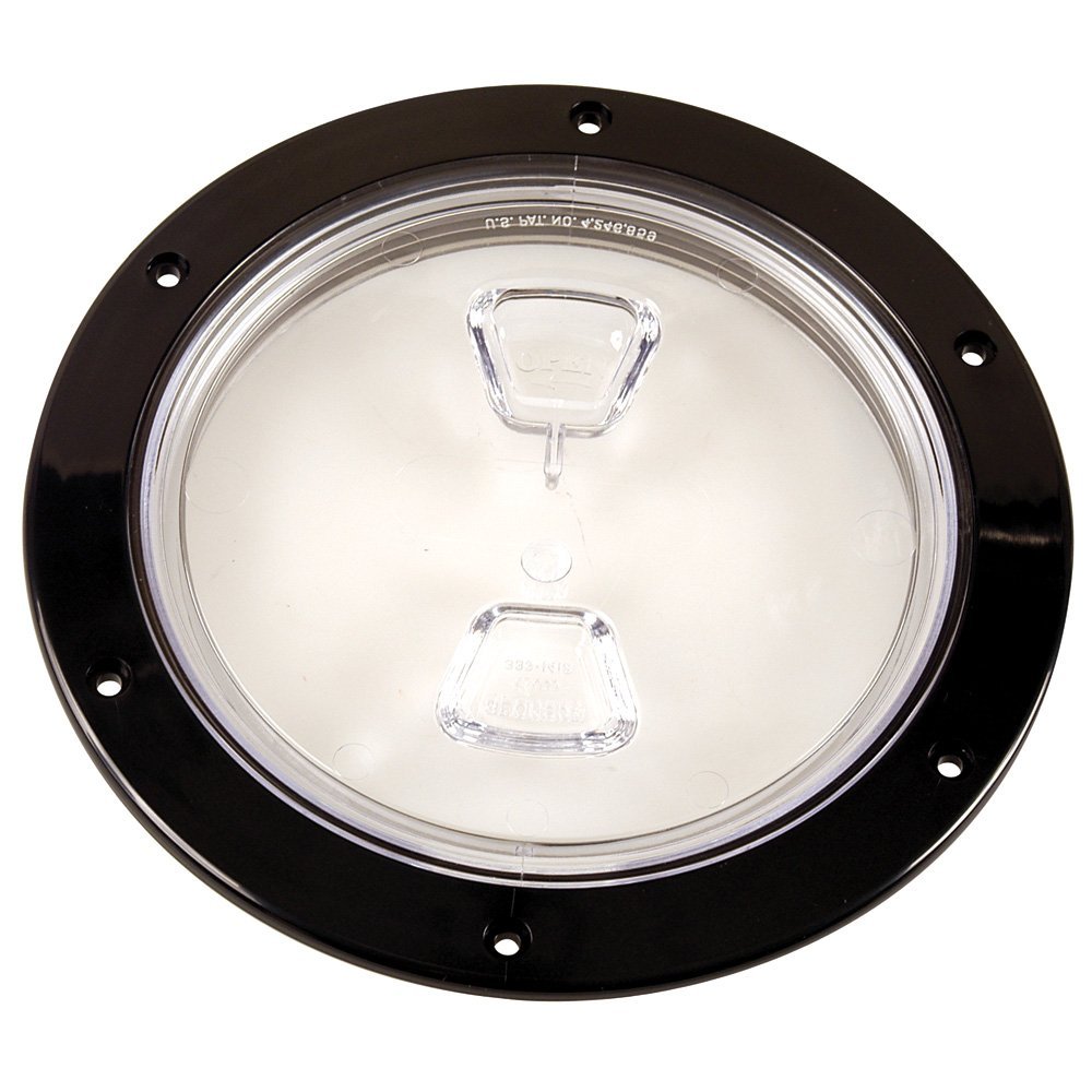 Beckson 6" Clear Center Screw-Out Deck Plate-Black
