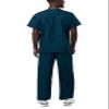 Adar Durable Unisex Scrubs Set - Classic V-Neck Scrub Top & Drawstring Scrub Pants For Men & Women - 701 - Caribbean Blue - XXS view 2