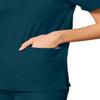 Adar Durable Unisex Scrubs Set - Classic V-Neck Scrub Top & Drawstring Scrub Pants For Men & Women - 701 - Caribbean Blue - XXS view 3