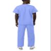 Adar Durable Unisex Scrubs Set - Classic V-Neck Scrub Top & Drawstring Scrub Pants For Men & Women - 701 - Ceil Blue - 4X view 2
