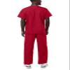 Adar Durable Unisex Scrubs Set - Classic V-Neck Scrub Top & Drawstring Scrub Pants For Men & Women - 701 - Red - XXS view 2