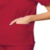 Adar Durable Unisex Scrubs Set - Classic V-Neck Scrub Top & Drawstring Scrub Pants For Men & Women - 701 - Red - XXS view 3