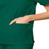 Adar Durable Unisex Scrubs Set - Classic V-Neck Scrub Top & Drawstring Scrub Pants For Men & Women - 701 - Hunter Green - L view 3