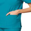 Adar Durable Unisex Scrubs Set - Classic V-Neck Scrub Top & Drawstring Scrub Pants For Men & Women - 701 - Teal Blue - 2X view 3