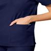 Adar Durable Unisex Scrubs Set - Classic V-Neck Scrub Top & Drawstring Scrub Pants For Men & Women - 701 - Navy - XS view 3