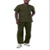 Adar Durable Unisex Scrubs Set - Classic V-Neck Scrub Top & Drawstring Scrub Pants For Men & Women - 701 - Olive - S view 1